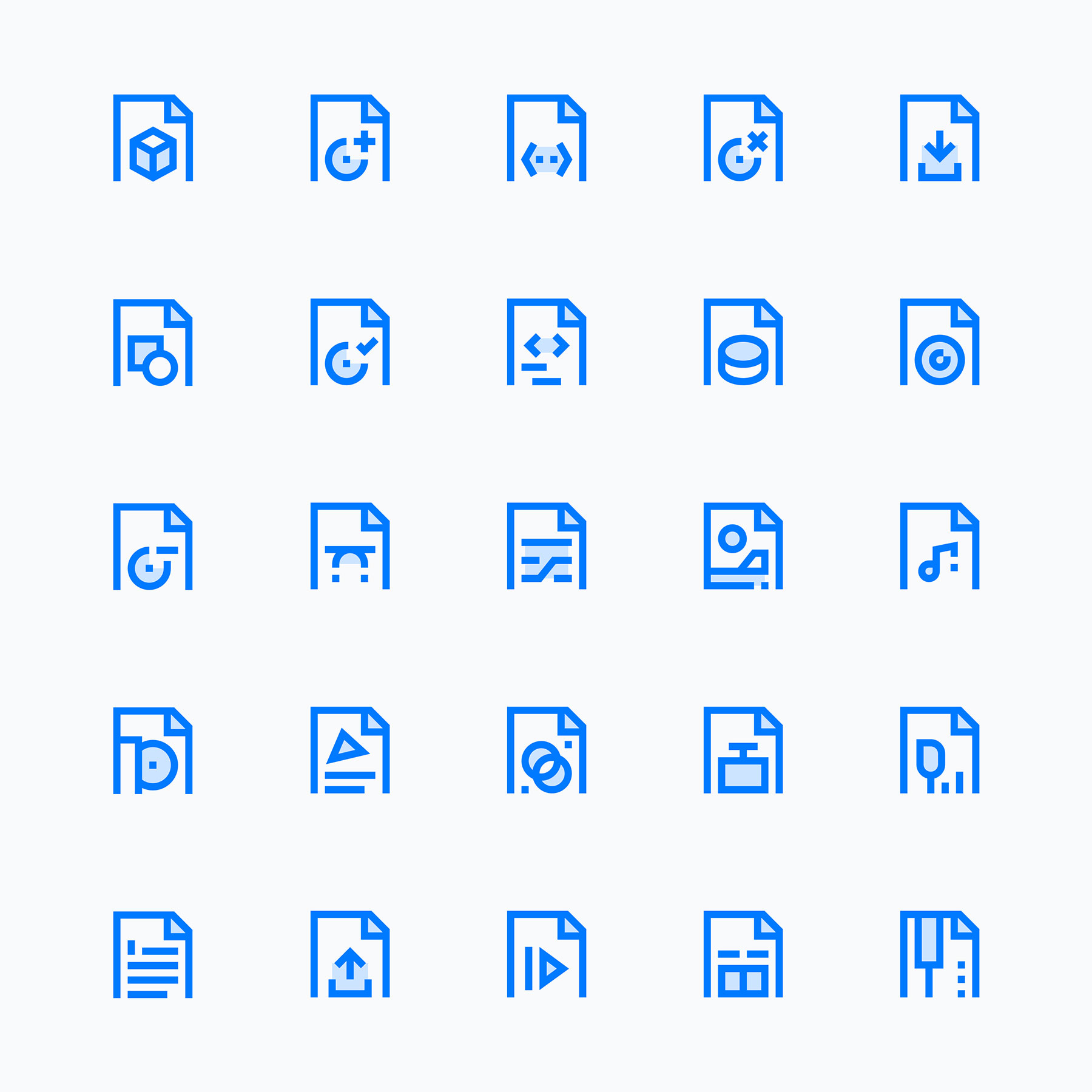 25 枚简约文件类型图标