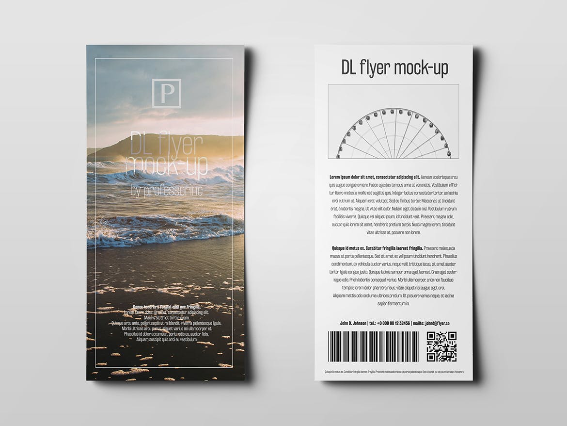 DL传单设计效果图样机素材库精选模板 DL Flyer Mock-Up插图(2)