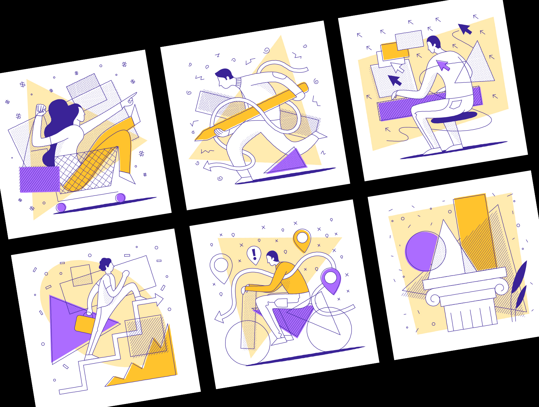 素材库下午茶：20个几何图形图案矢量插画素材库精选集插图(1)