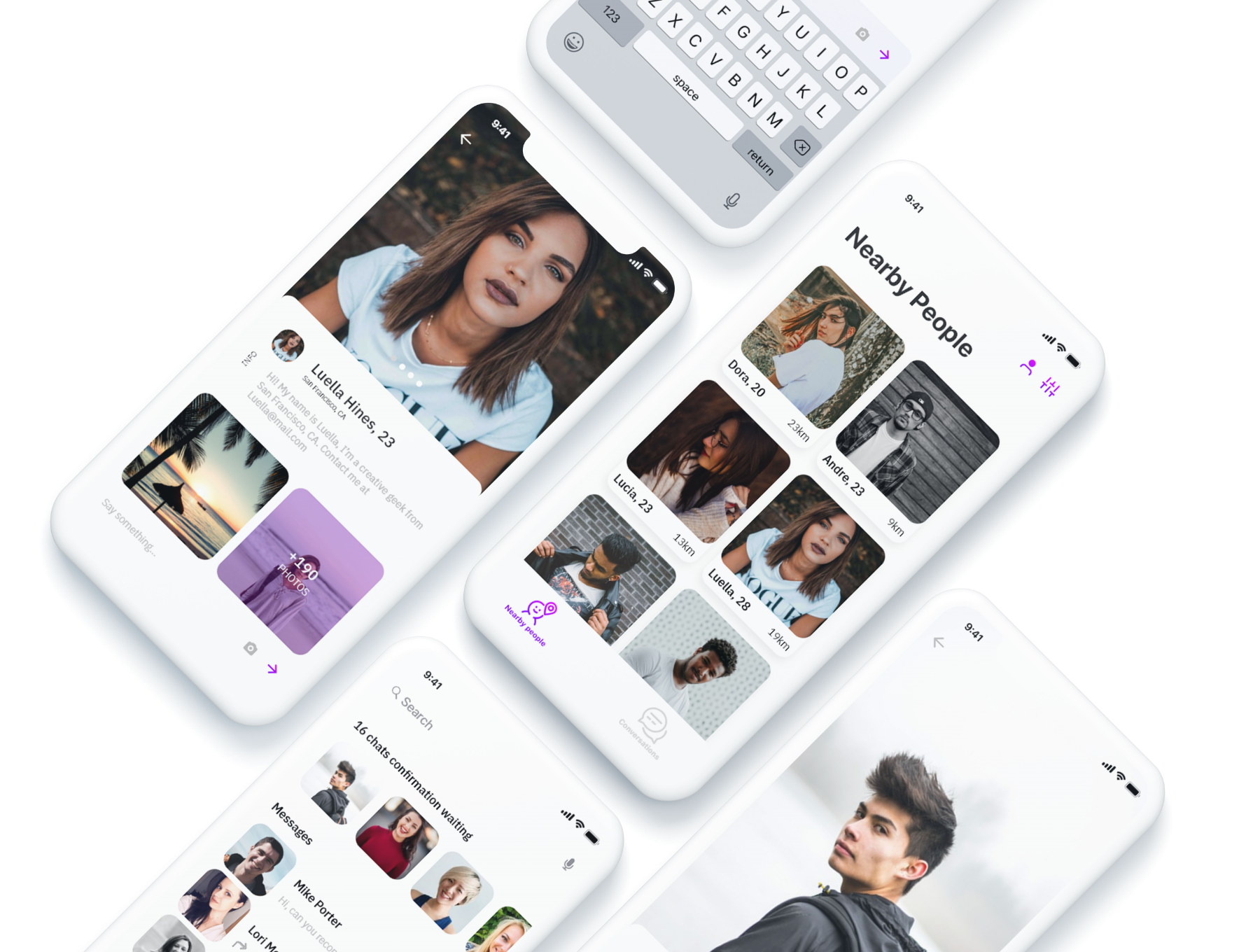 聊天社交相关的APP UI KIT套装模板下载[XD]插图