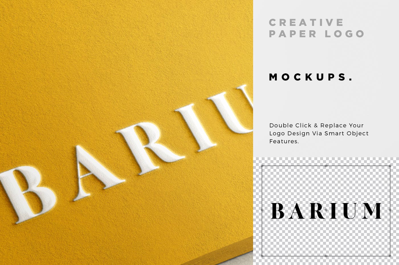 Logo设计压印工艺效果图样机模板 Creative Paper Logo Mockups插图(4)