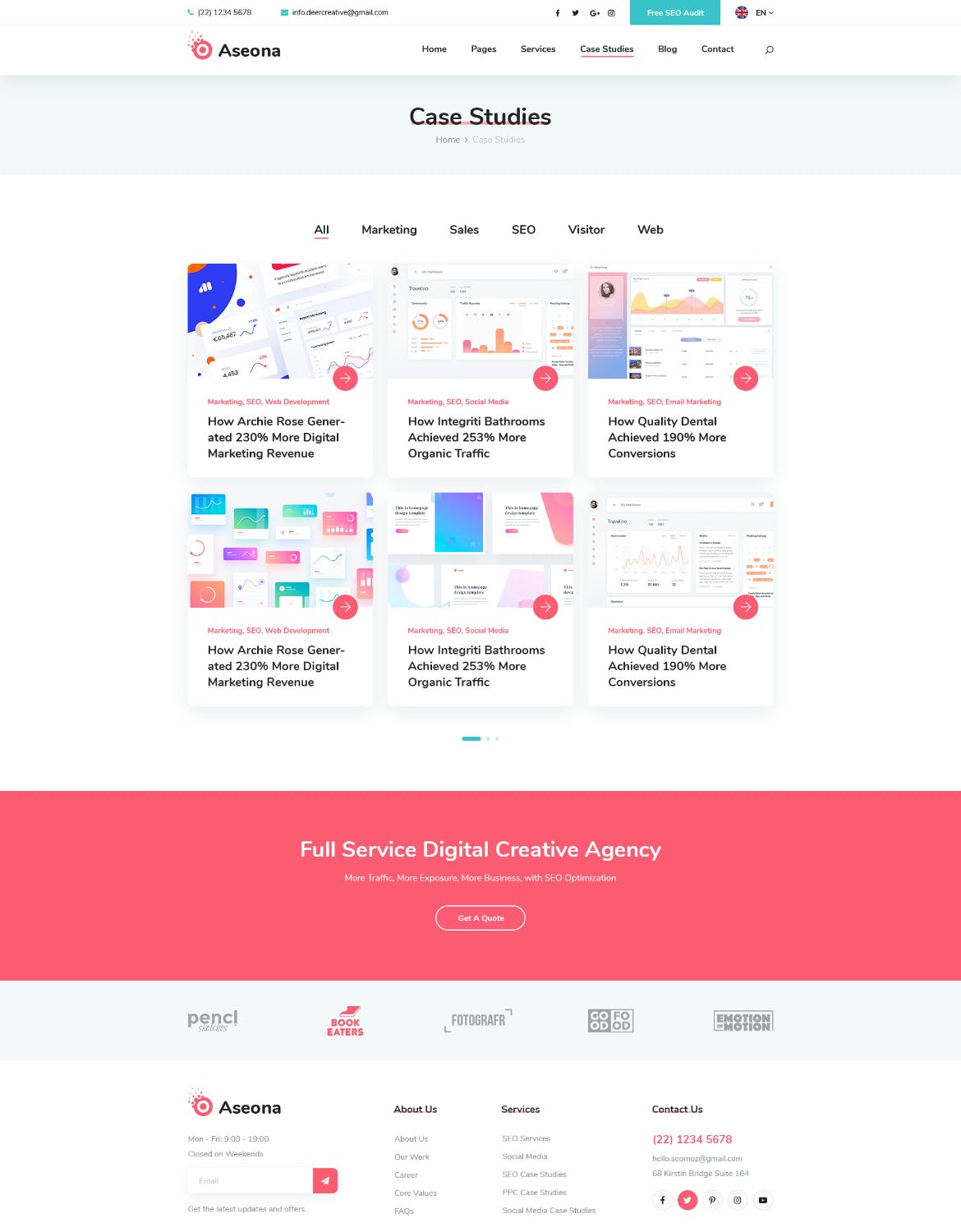 SEO数字营销服务企业官网设计PSD模板 Aseona | SEO Digital Marketing Template PSD插图(10)