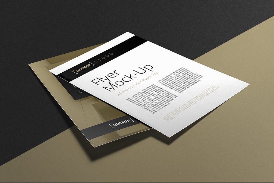 多视觉传单设计演示样机模板 Flyer Mock-Up插图(1)