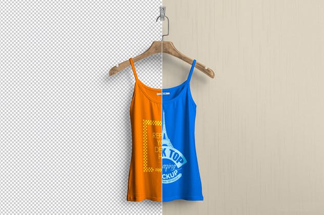 时尚女装印花背心服装样机 Women’s Tank Top Mockups插图(8)