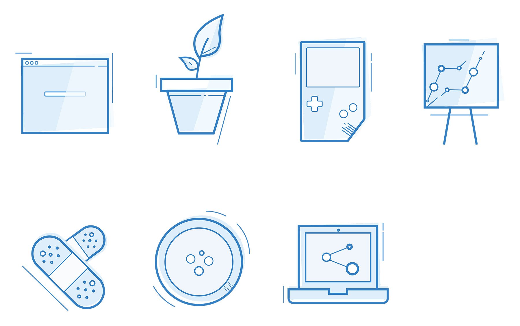 Blue Line Icons