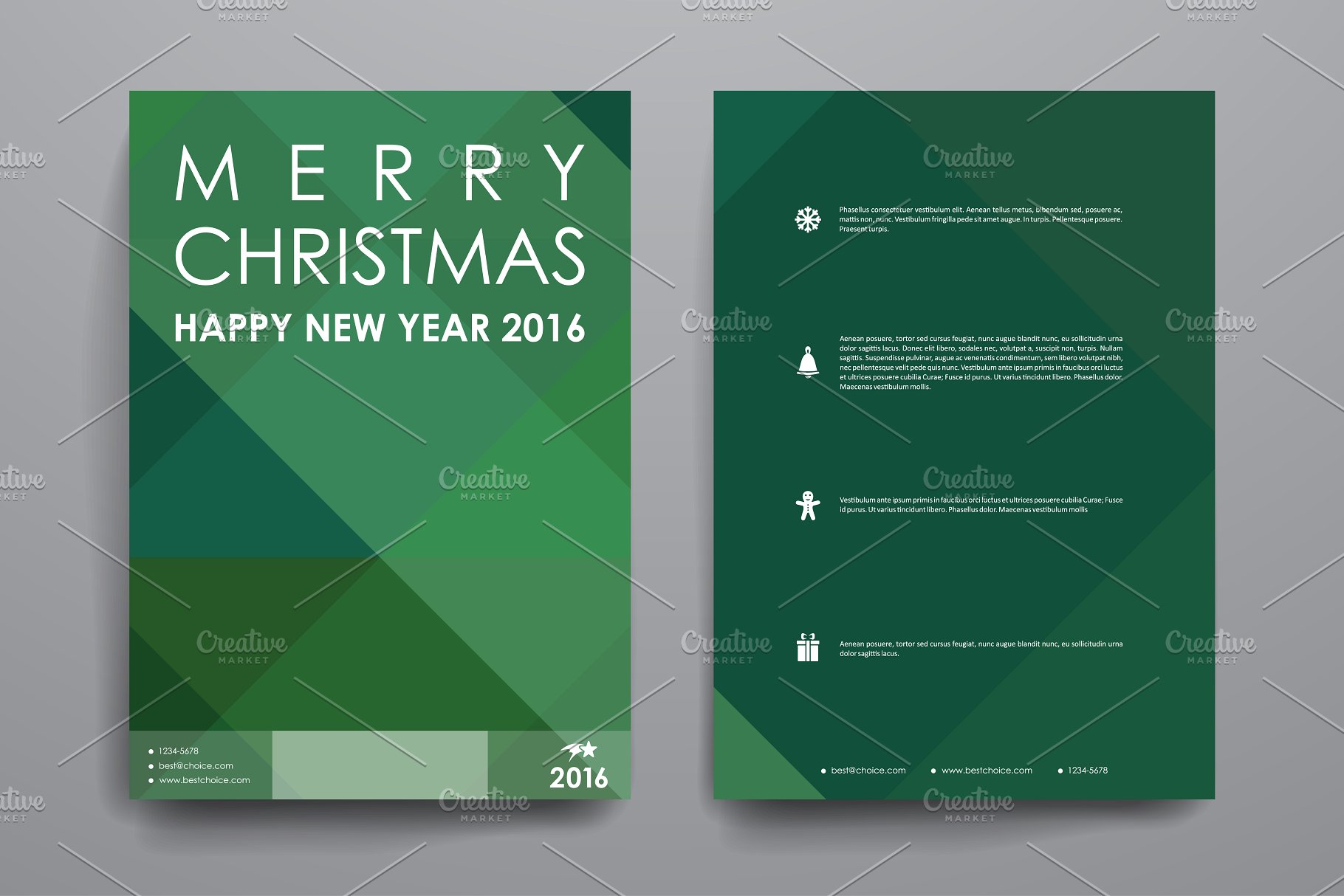 圣诞节主题小册子模板 Merry Christmas Brochures插图(9)