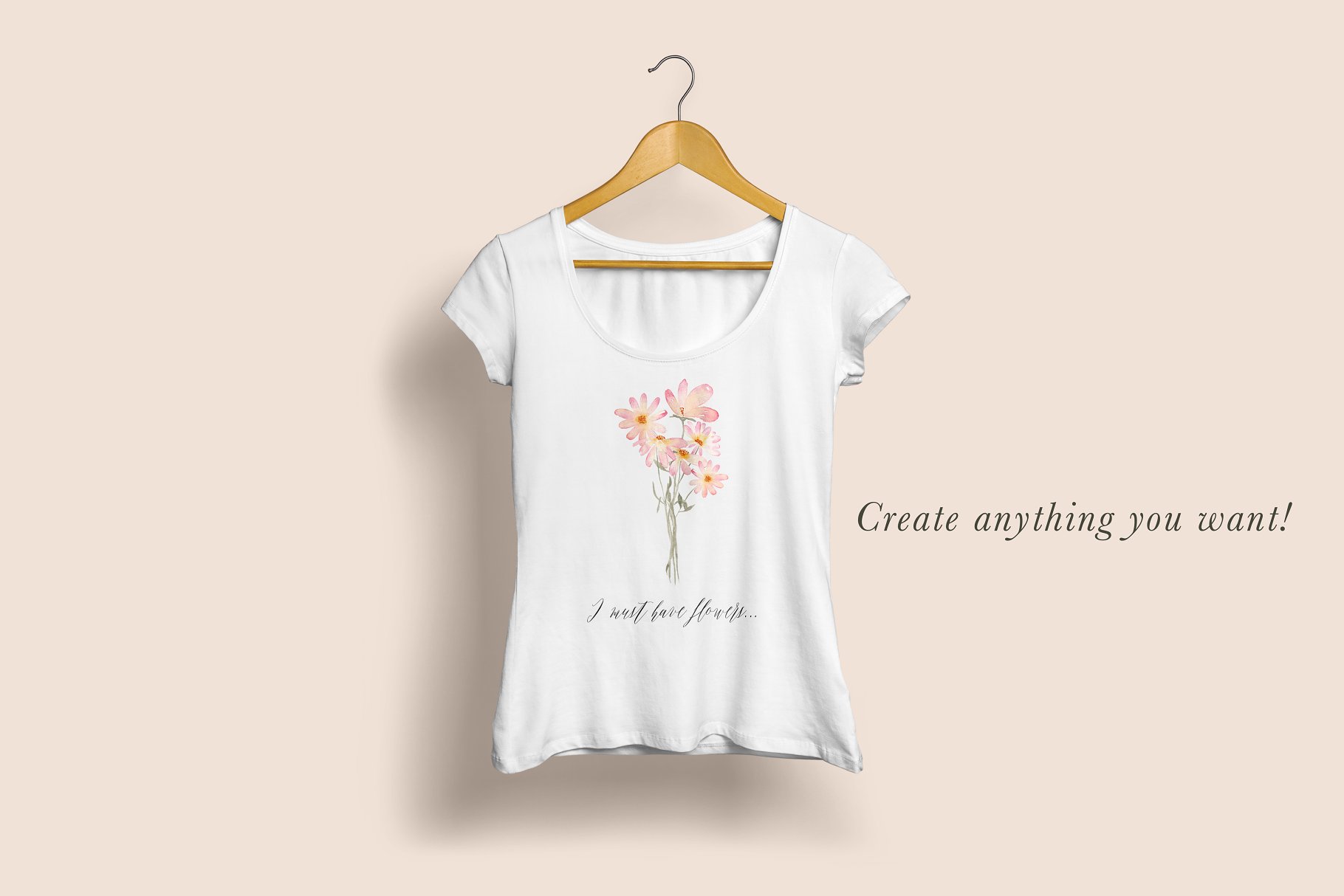 独立手绘花卉树叶图像 Daisy Belle – Watercolor Flowers插图(1)