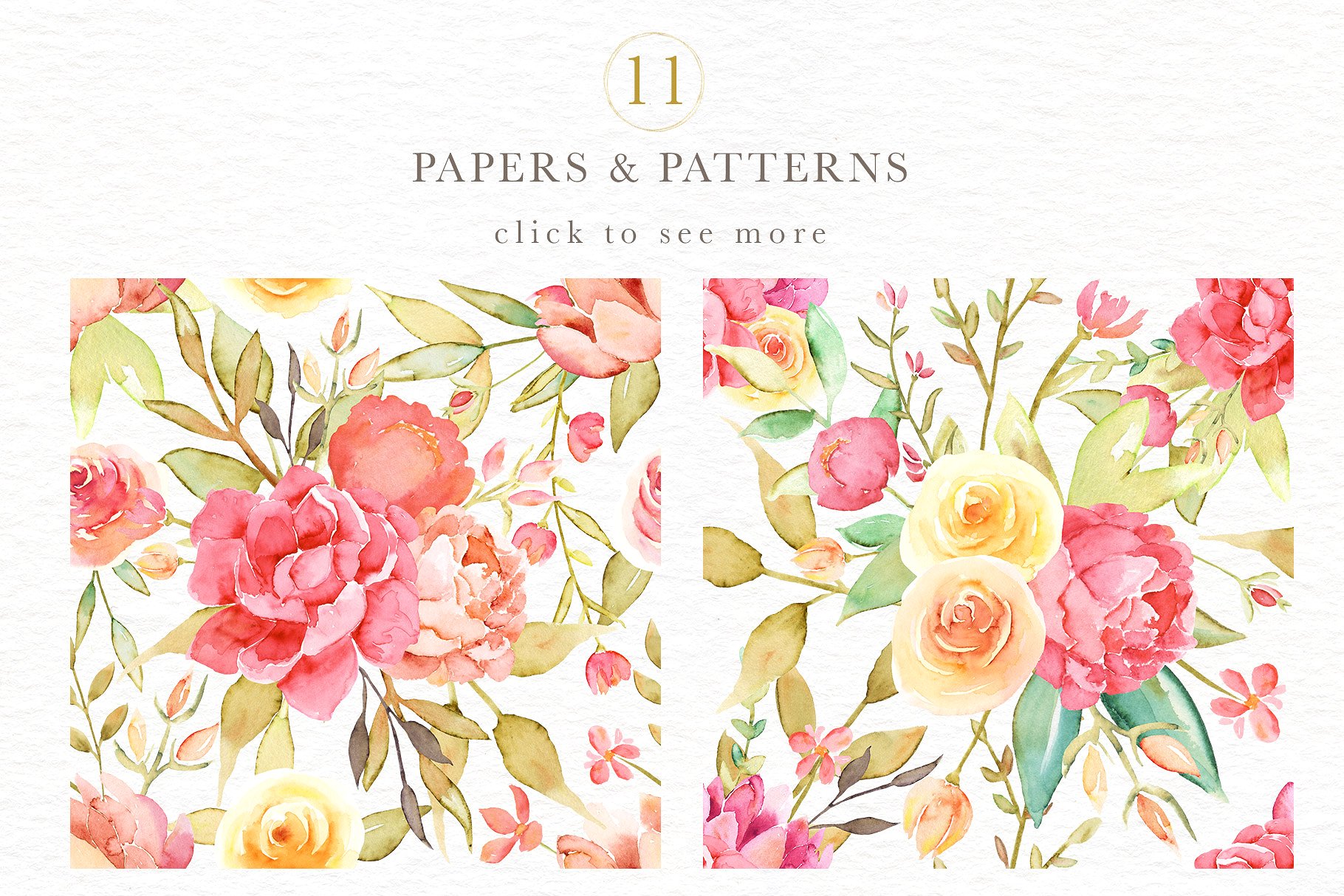 英伦花园水彩花卉元素素材合集 English Garden Watercolor Collection插图(12)