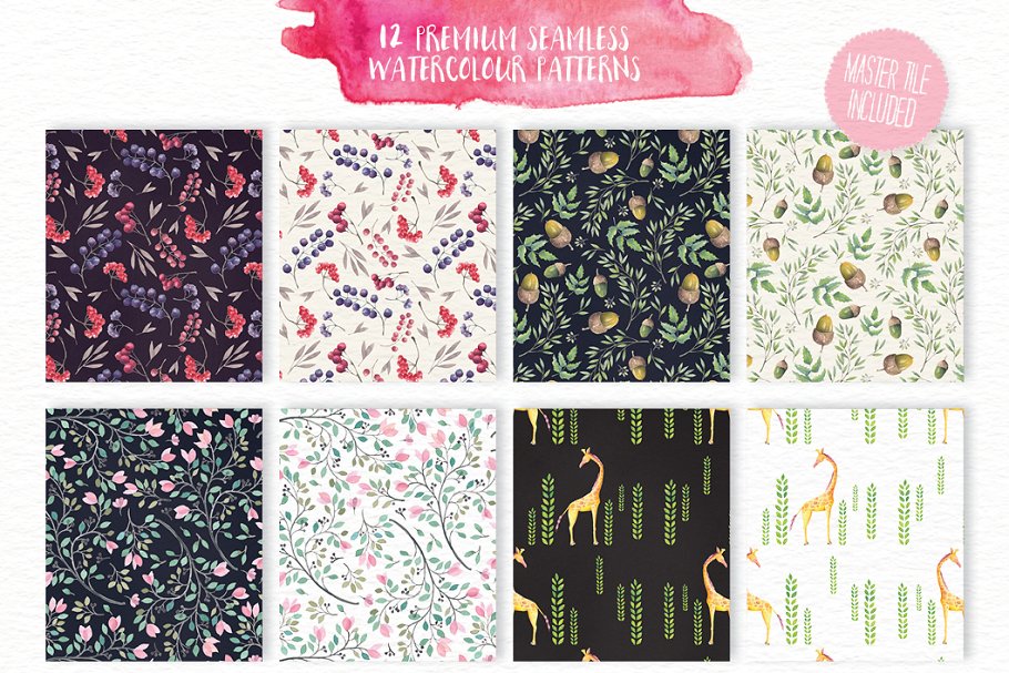 水彩动物&花卉插画合集 Watercolor animals & flowers vol 3插图(5)