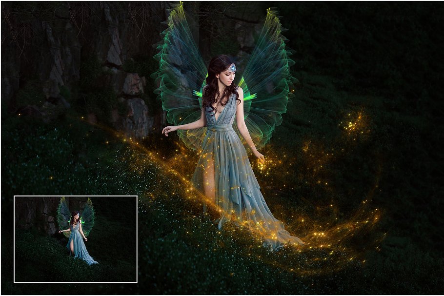 5K星尘光线叠层背景 5K Pixie Dust Overlays插图(1)