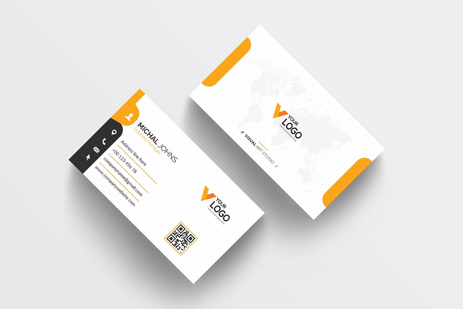 世界地图背景企业素材库精选名片模板 Business Card插图(3)