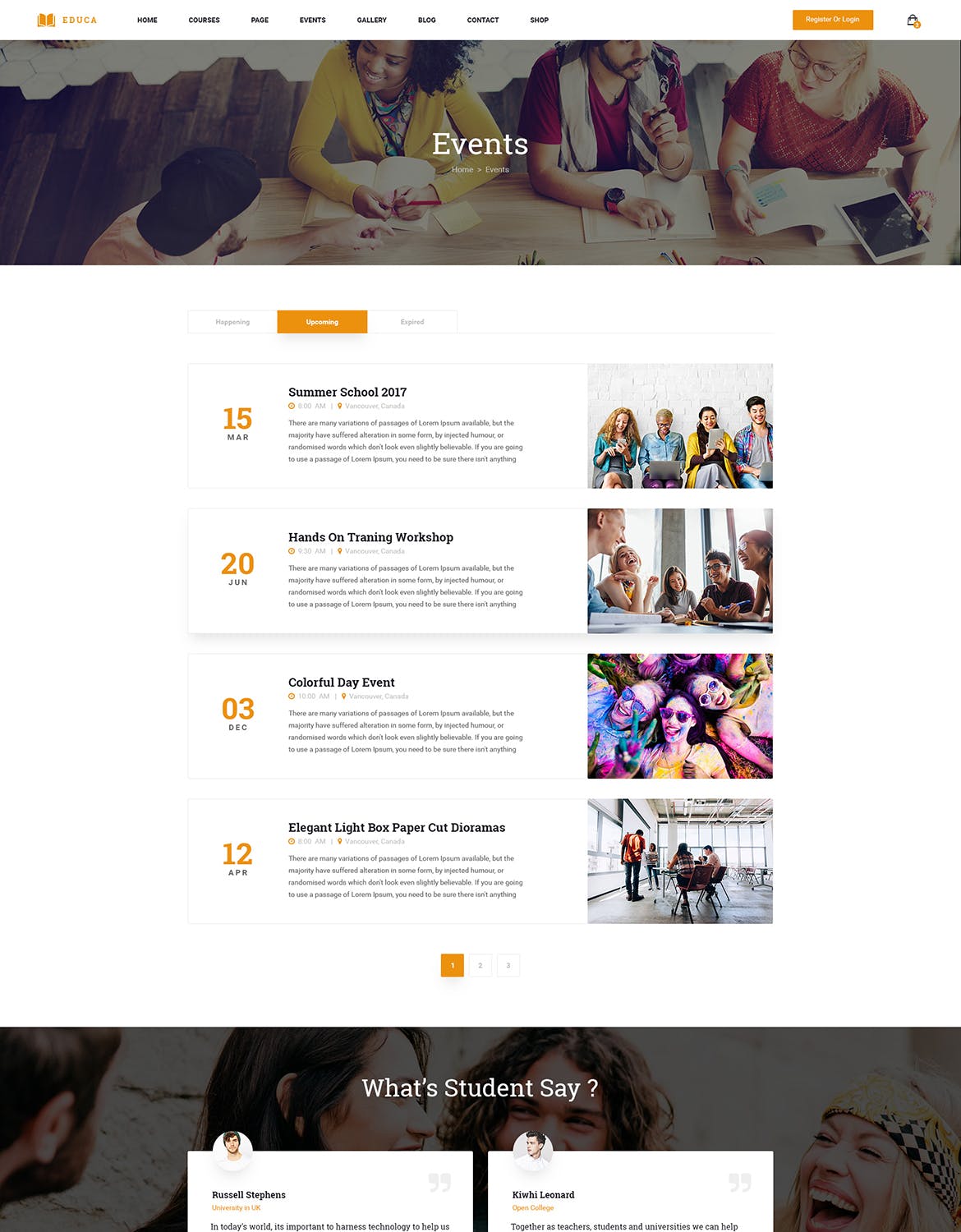 在线教育&网络课程主题网站设计PSD模板 EDUCA | Multiconcept Education & Courses PSD Templ插图(7)