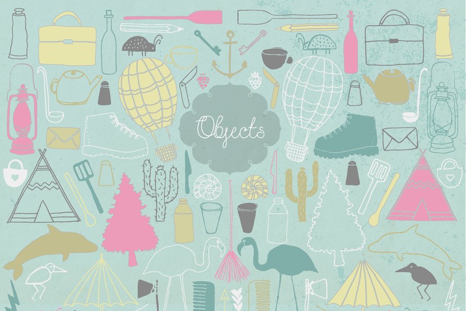 多合一手绘草图设计工具包[对象/笔刷/纹理/水彩…] All in All [800+ items] Pro插图(6)