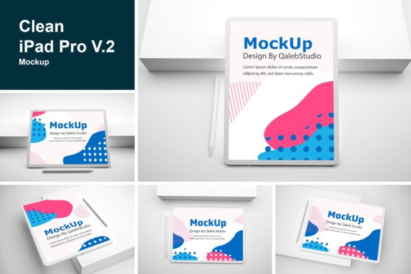 简约风格背景iPad Pro平板电脑素材库精选样机模板v2 Clean iPad Pro V.2 Mockup