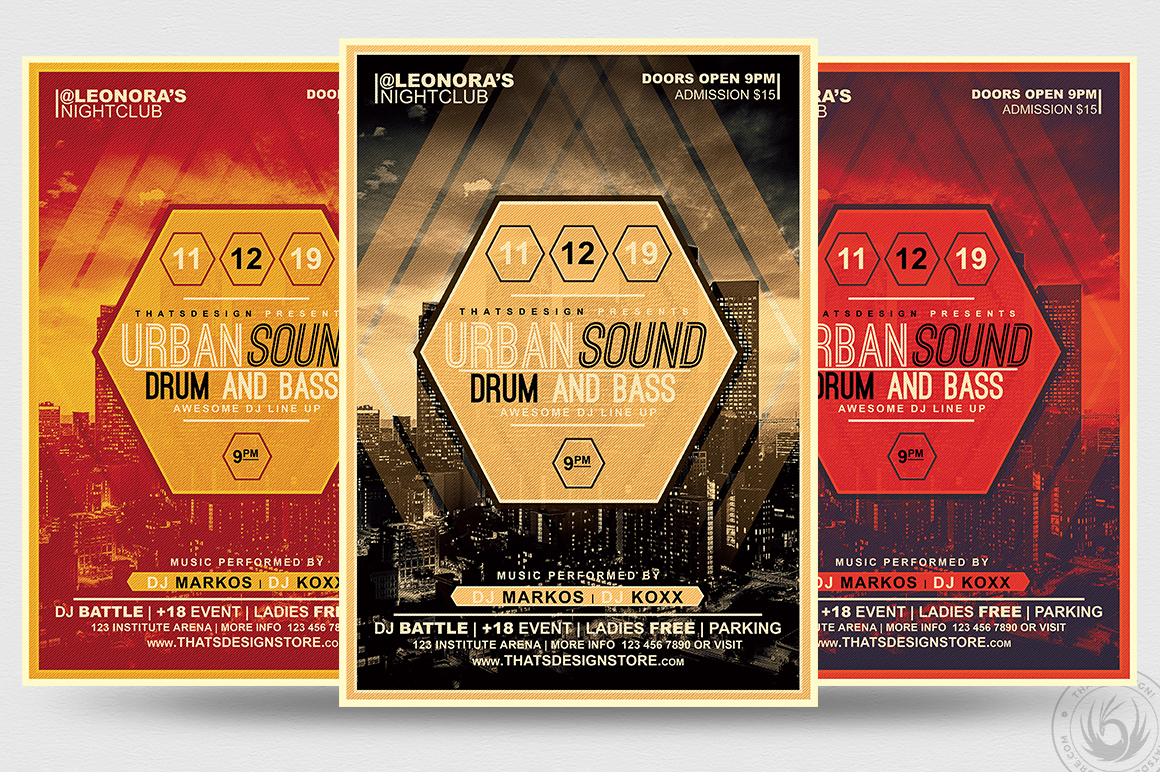 电子音乐节海报模板 Electro Flyer Template V2 [psd]插图