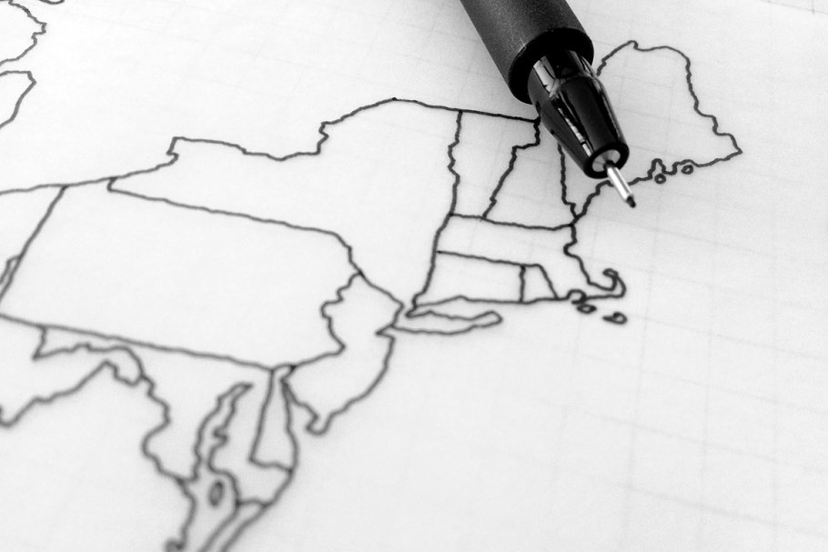 50个美国州地图手绘插画素材 50 States – Hand Illustrated插图(4)