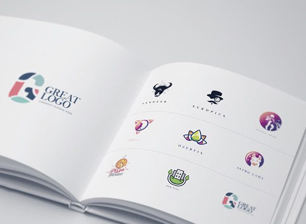 一组彩色风格logo模板