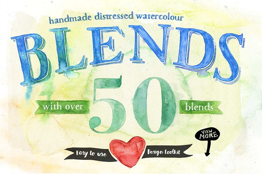 超级水彩绘画素材合集[笔刷、图形、剪贴画…] Watercolour toolkit paint effects插图(6)