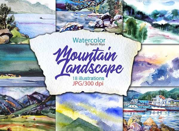 18张明亮的水彩风景高清大图下载[jpg]