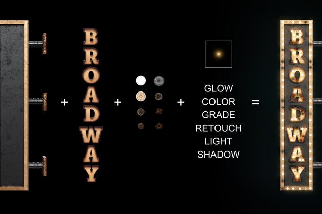 大帐篷灯泡装饰金属字体场景模板6 Marquee Light Bulbs Front 6 -Scenes & Tutorials插图(6)