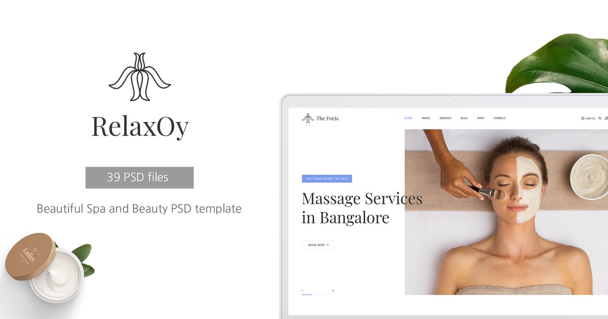 SPA美容养生会所品牌网站PSD模板 RelaxOy – Spa & Beauty PSD Template插图