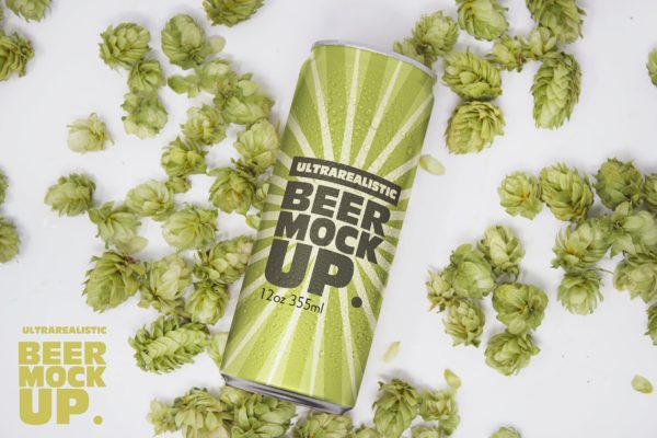 12盎司啤酒易拉罐外观设计图素材库精选 12oz Beer Can Mockup
