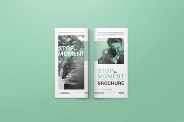 DL双折页传单宣传册样机模板V2 DL Bifold Brochure Mockups 02