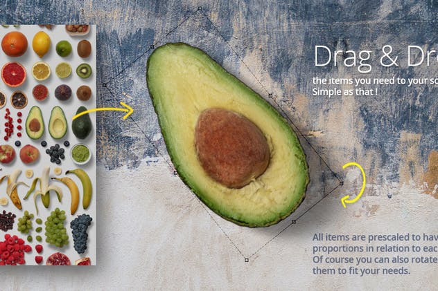 巨无霸水果食品场景样机生成器 Kitchen Scene Gen. – Fruits插图(1)