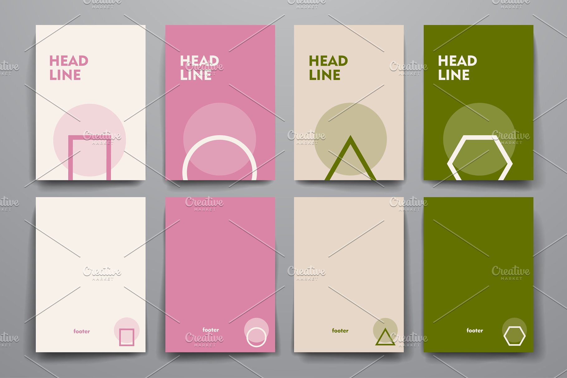 简约小册子传单设计模板 Set of Simple Brochures插图(3)