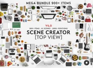 展示场景kit:顶部视角的展示场景(Mockups)素材工具包下载[PSD,6.37GB]