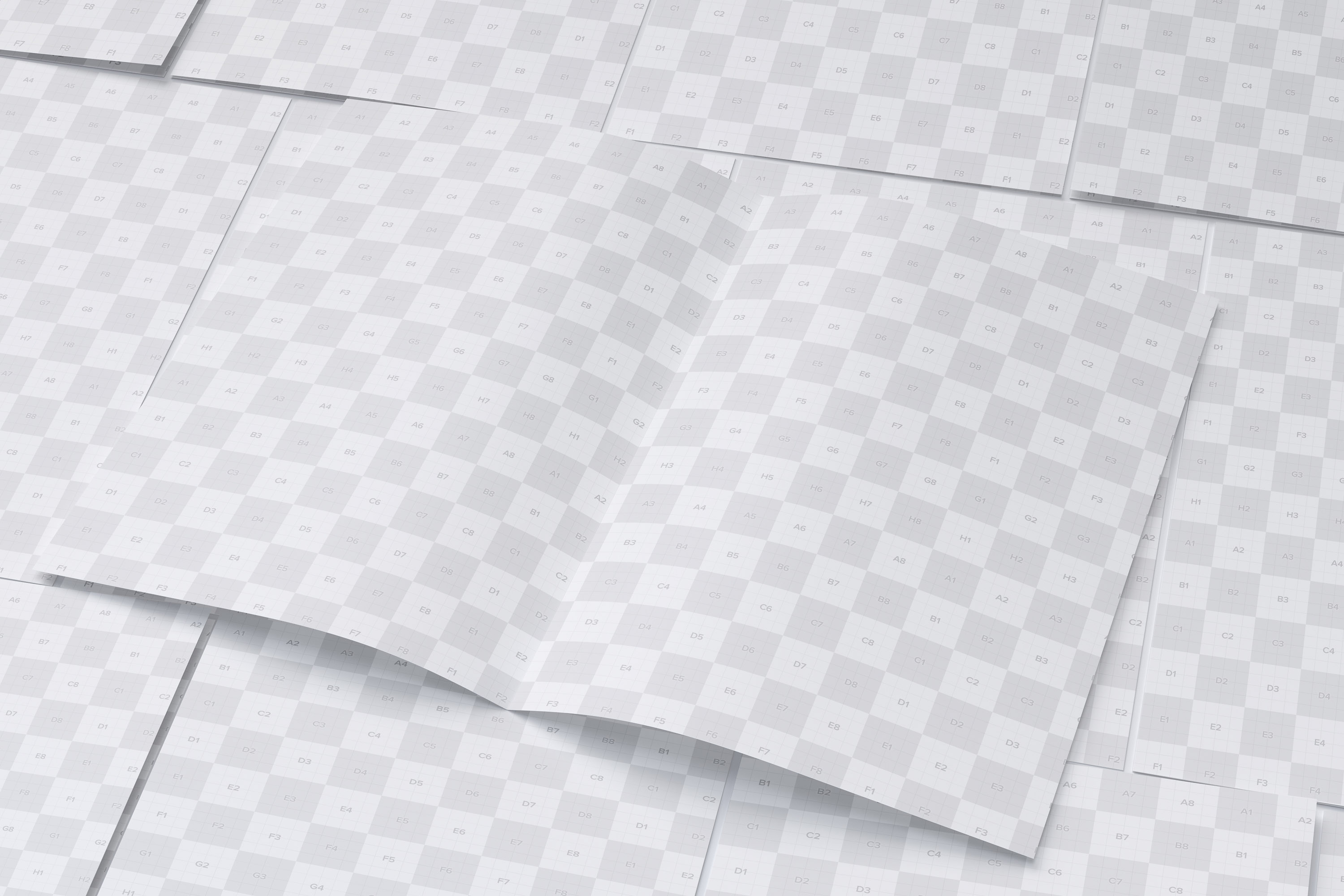 A3纸张大小传单设计图样机06 A3 Bi Fold Brochure Mockup 06插图(1)