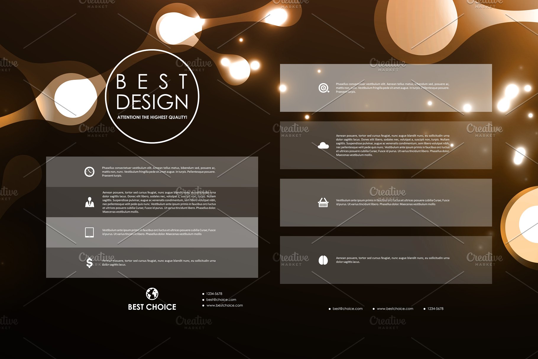 抽象图形蓝色背景小册子模板 Set of Abstract Brochures插图(6)