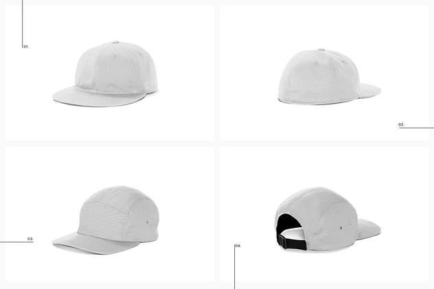 休闲棒球帽样机展示模板 Snapback FullCap Mockup插图(3)