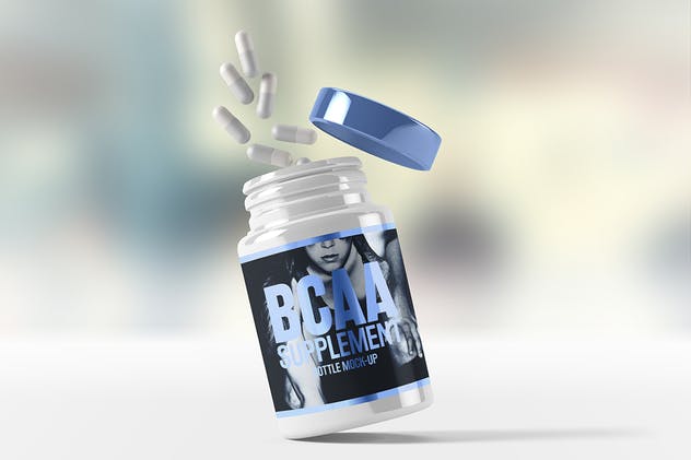 营养品/药物瓶外观设计样机模板 Supplement / Medicine Bottle Mock-Up插图(8)