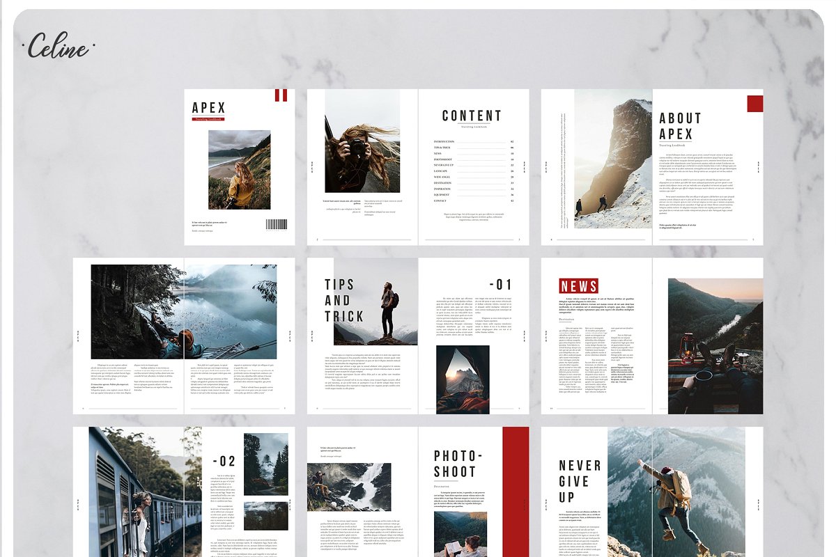 时尚旅游出行图册设计模板插图(1)