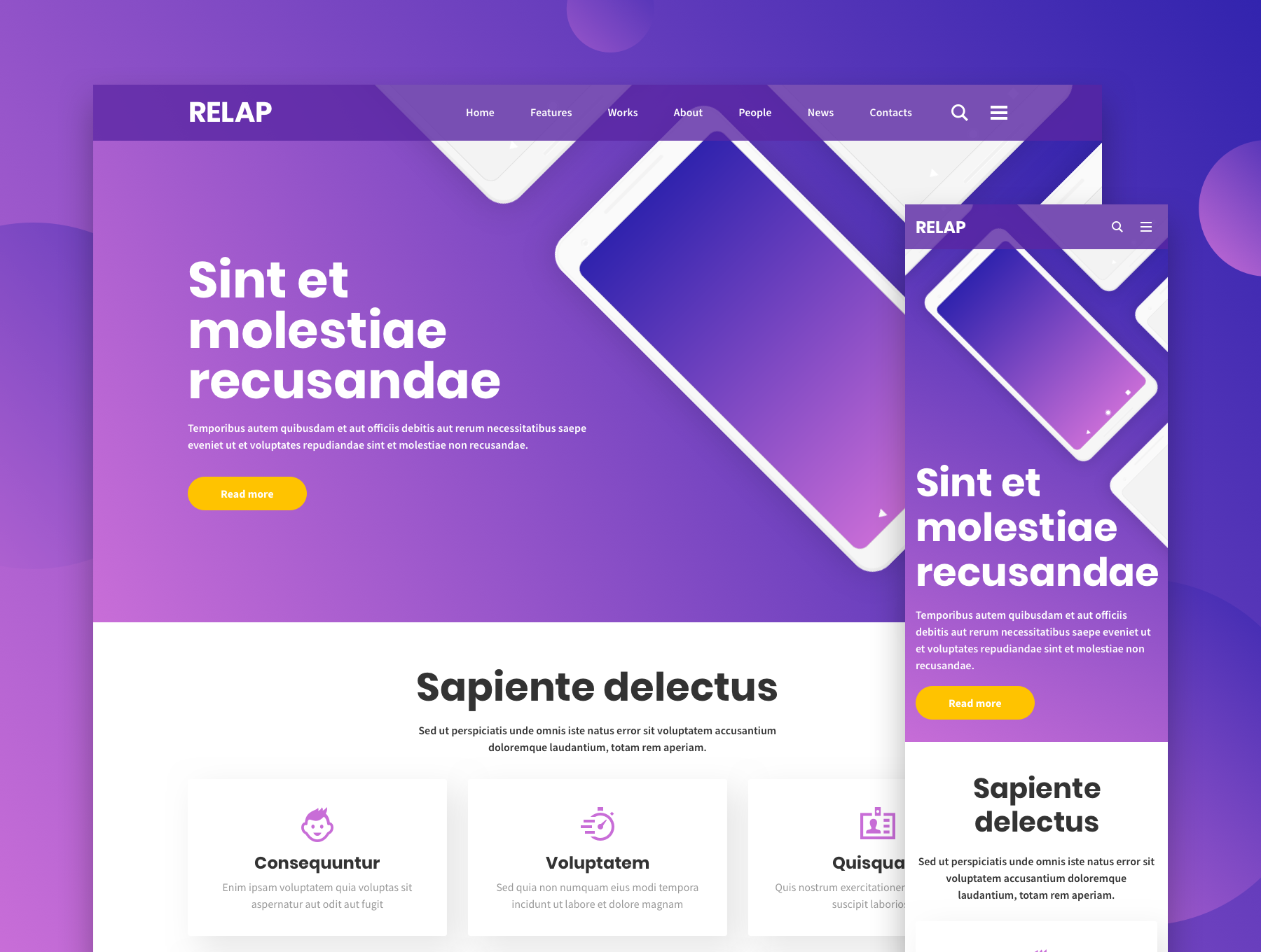 素材库下午茶：时尚的响应式网页着陆页模板企业官网模板下载[XD,Sketch]插图(3)