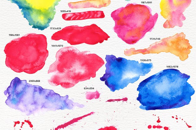 145手工制作水彩纹理套装 Watercolor Textures + BONUS插图(14)