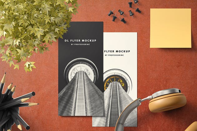 时尚高端品牌纵向DL传单样机套装2 Portrait DL Flyer Mockup – Set 2插图(5)