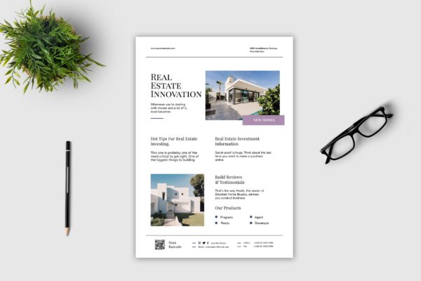 房产经销商/中介公司宣传单海报PSD素材素材库精选模板v6 Real Estate Flyer – Vol. 6