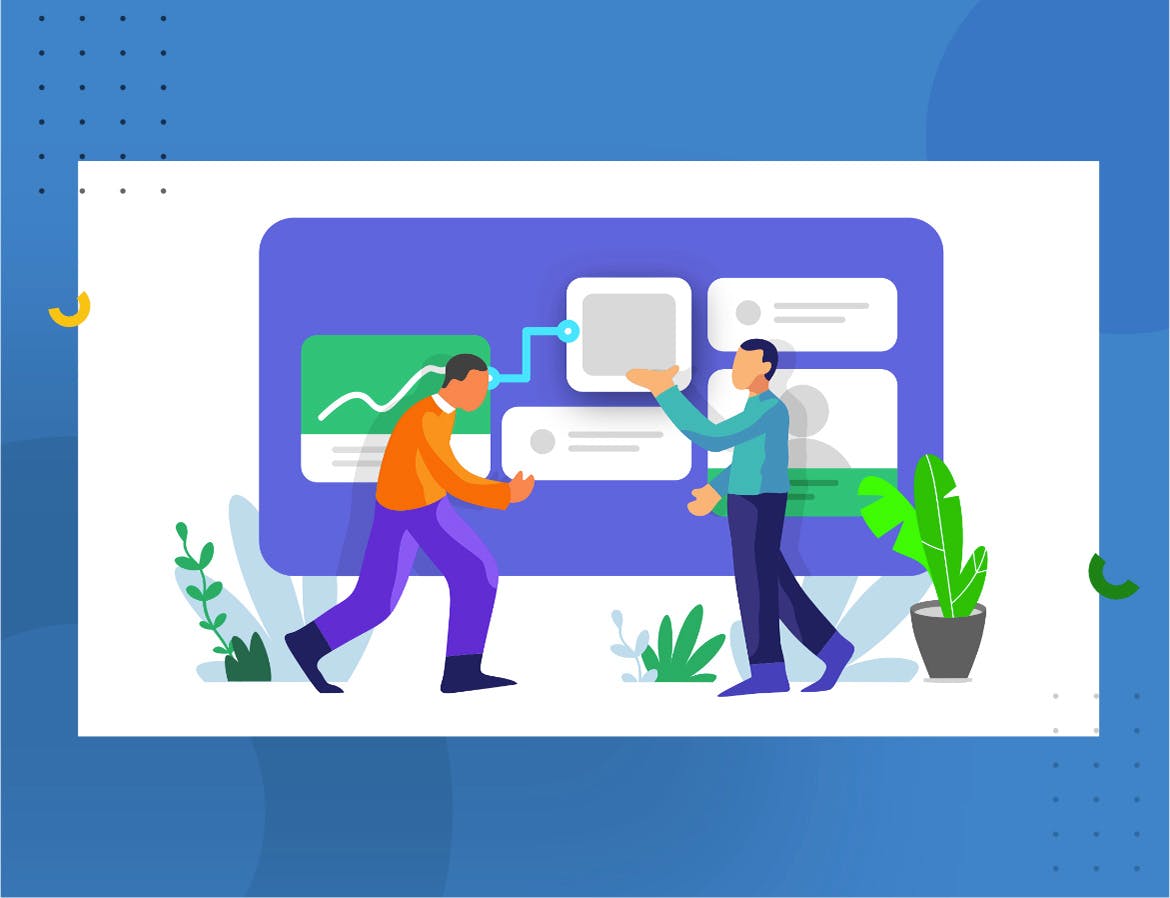 网页设计线框图矢量插画素材 wireframing illustration插图(1)