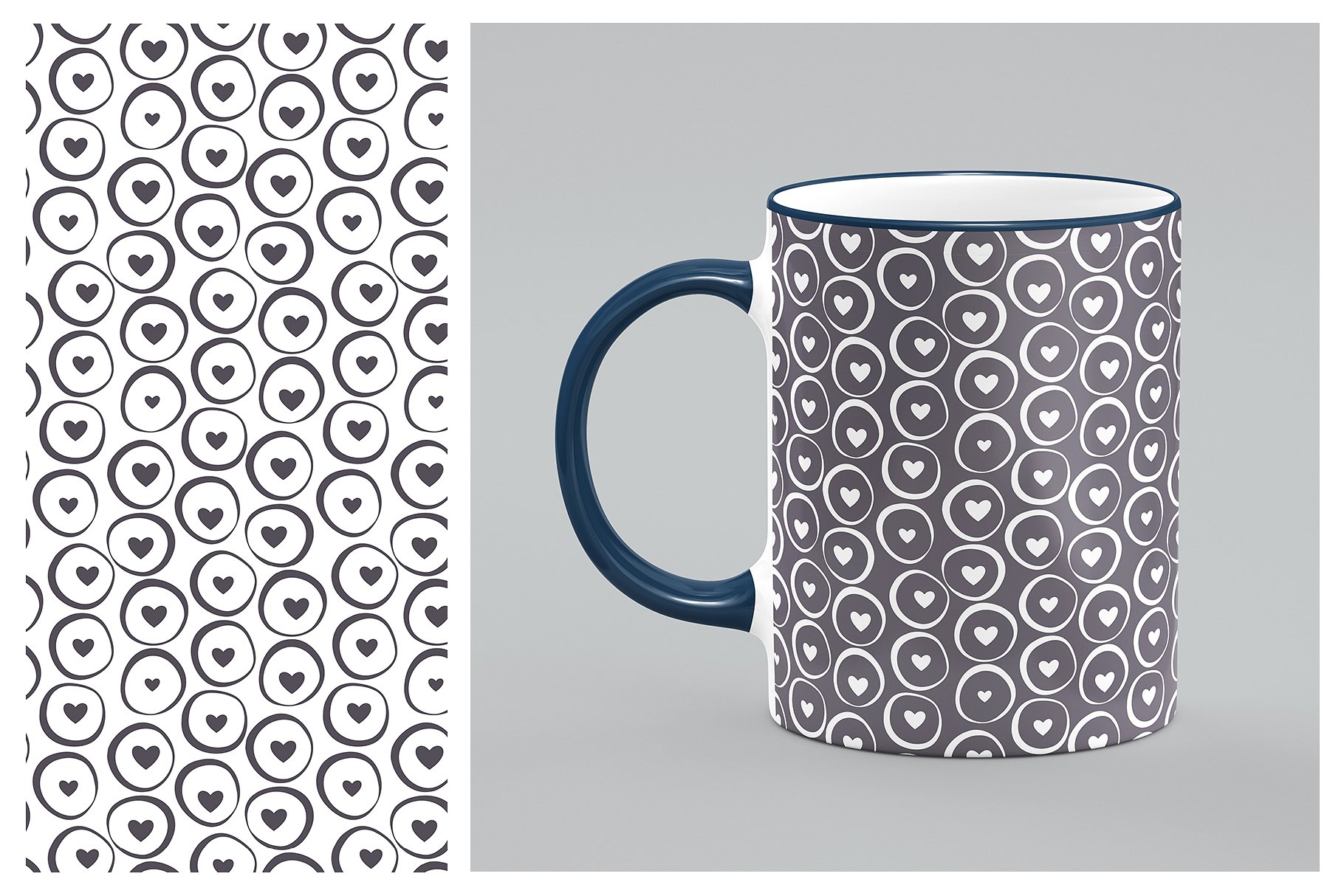 心形无缝纹理集 Hearts Seamless Patterns Set插图(8)