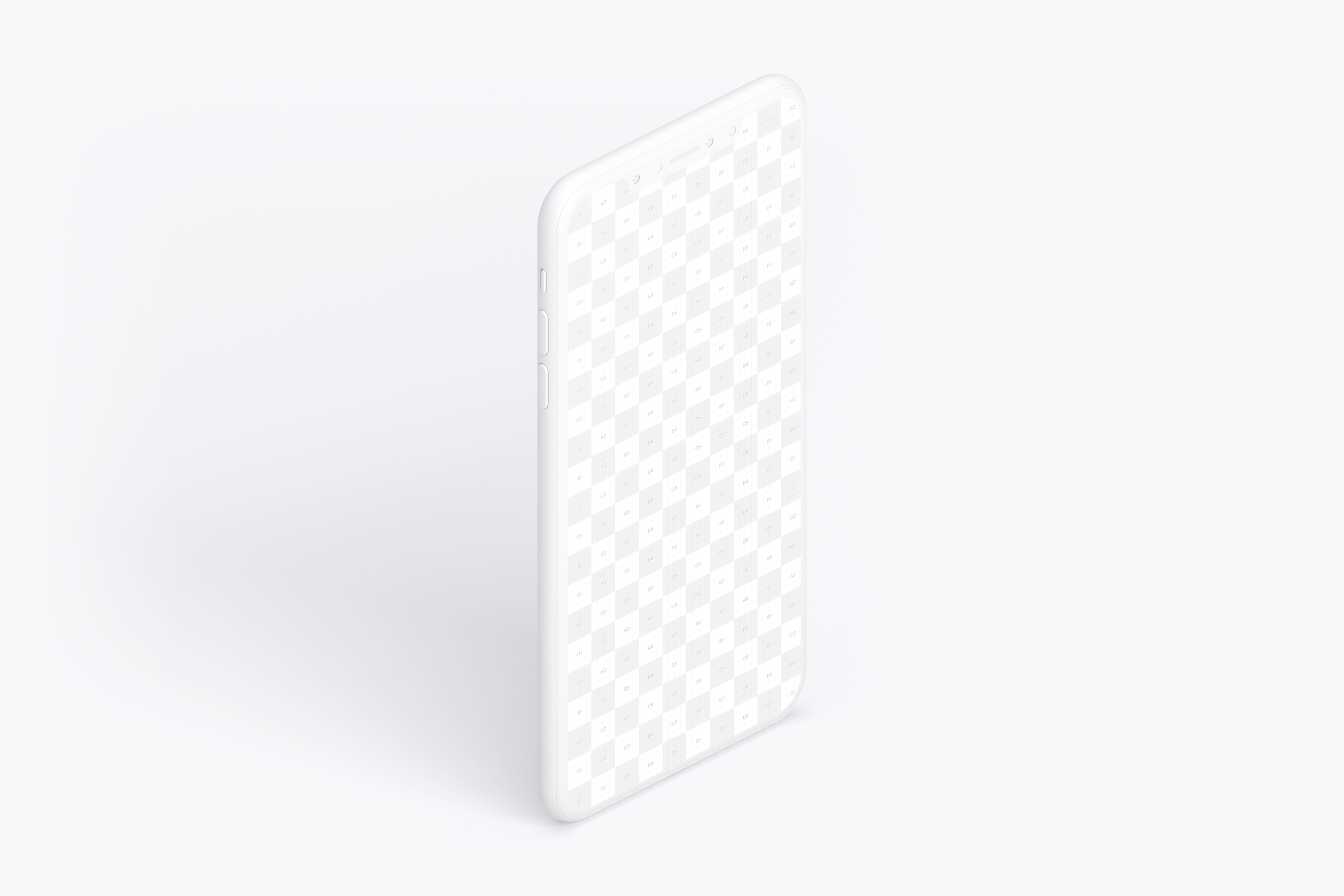 iPhone XS Max手机屏幕显示效果右视图样机02 Isometric Clay iPhone XS Max Mockup, Right View 02插图(1)