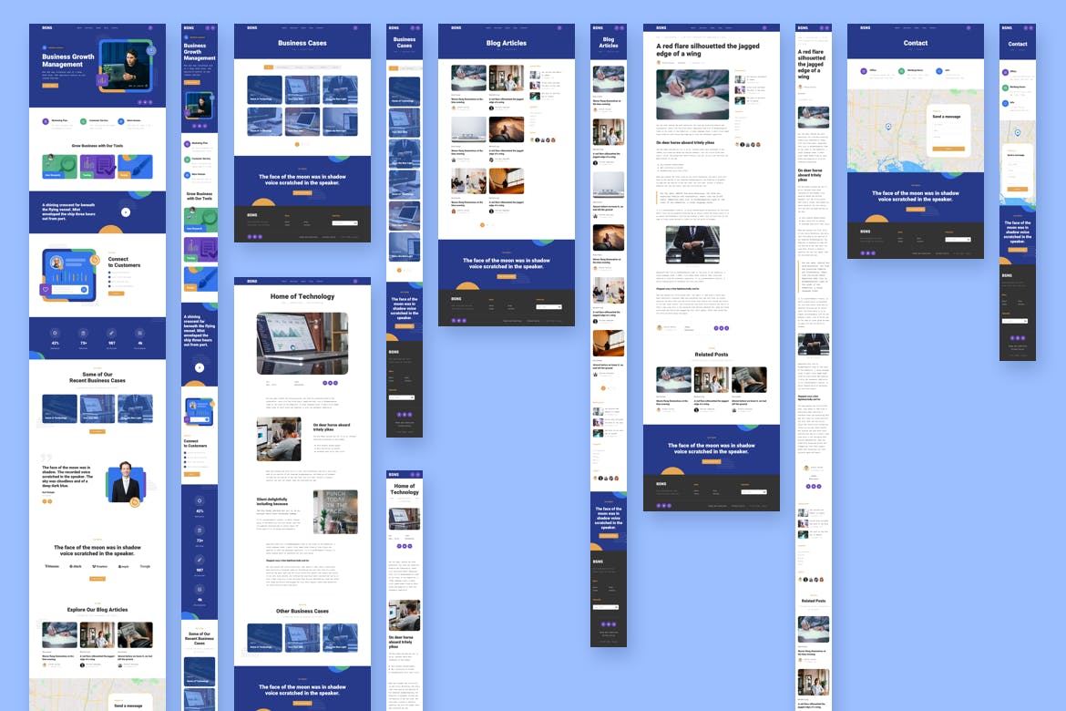 企业品牌官网响应式网页设计素材库精选模板 Corporate Business Responsive Template插图(1)