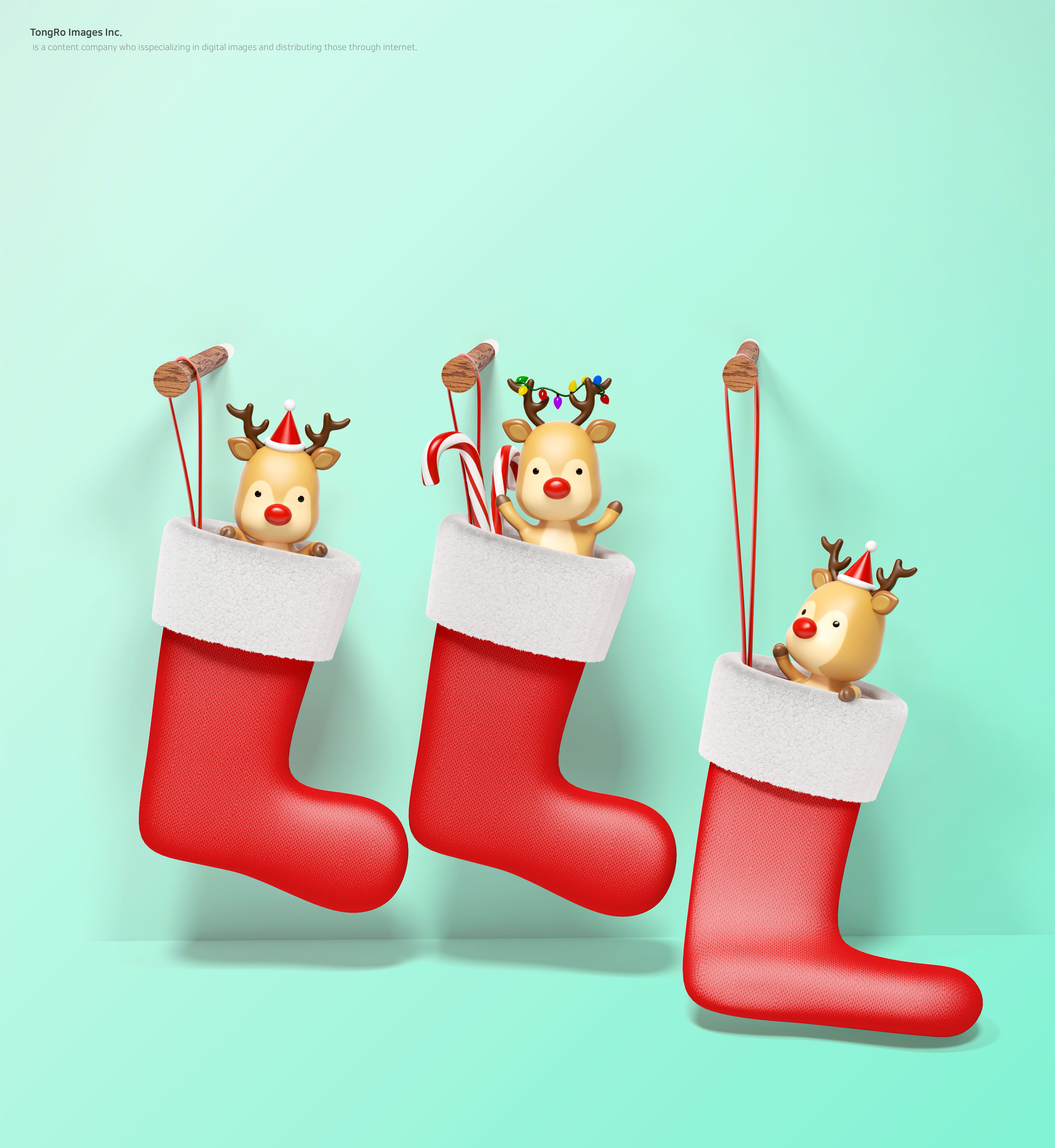 卡通3D圣诞袜高清海报图片素材[PSD]插图