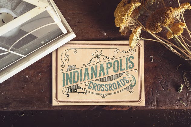 花卉装饰场景海报设计样机模板 Vintage Flowers Duo插图(5)