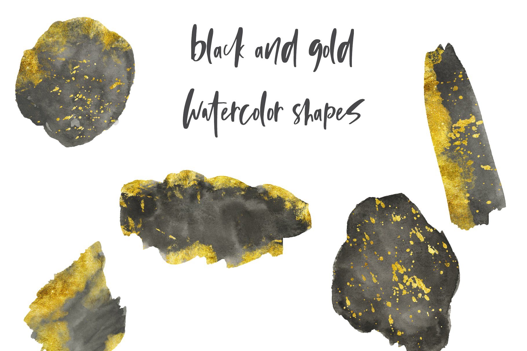 金箔点缀水彩纹理合集 Watercolor and Gold Texture Pack插图(7)