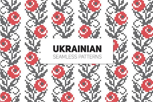 乌克兰民族特色无缝图案 Ukrainian Ethnic Seamless Patterns