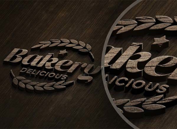 简约的木标志LOGO设计展示模型