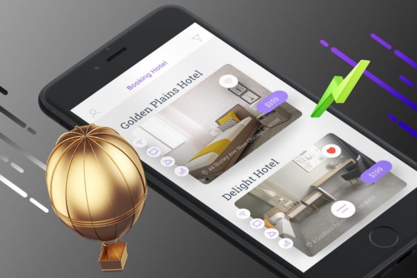 酒店预订APP应用UI设计模板 Booking Hotel 3 Mobile Ui – TH