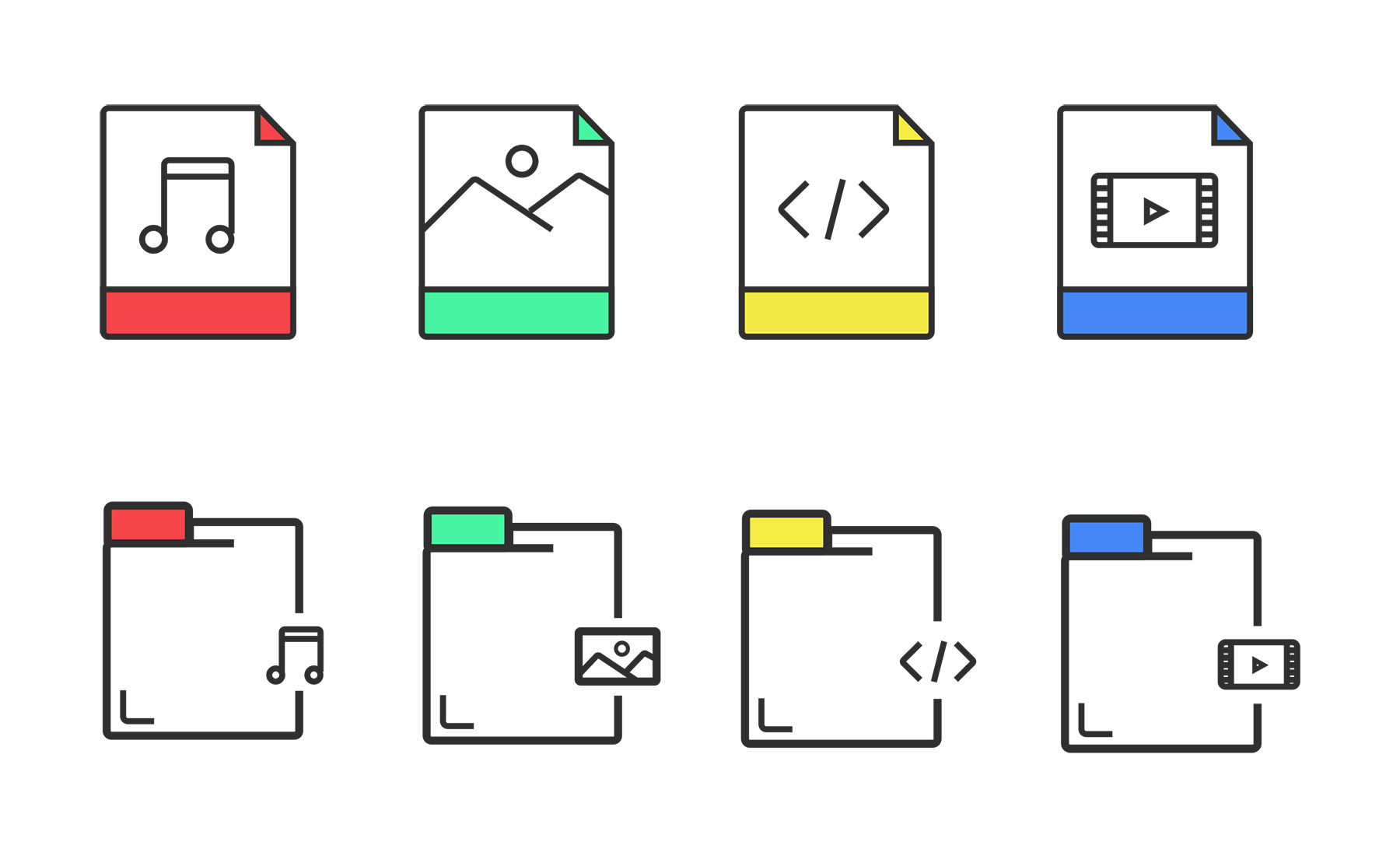 8 枚文档类型图标